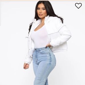 Never worn white puffer jacket